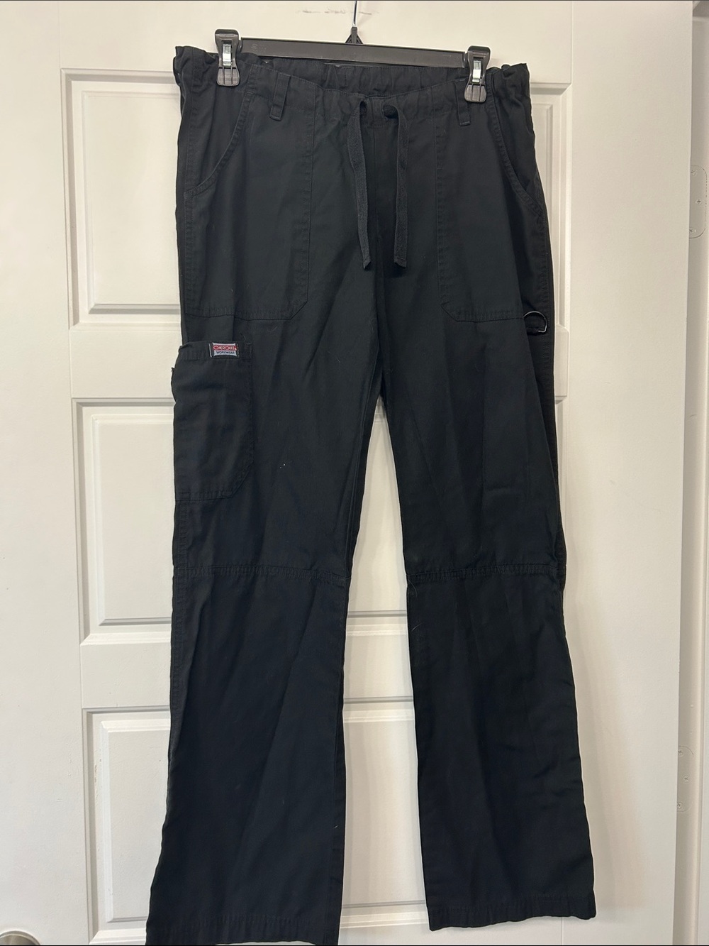 Cherokee Black Straight-Leg Utility Scrub Pants
